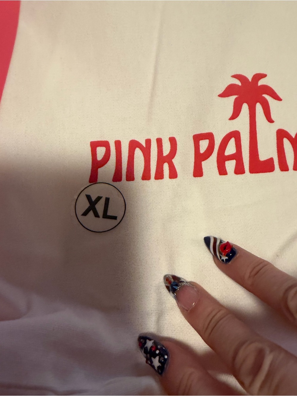Pink Palm Puff Hoodie - Bold Coral Print - Picture 3 of 12